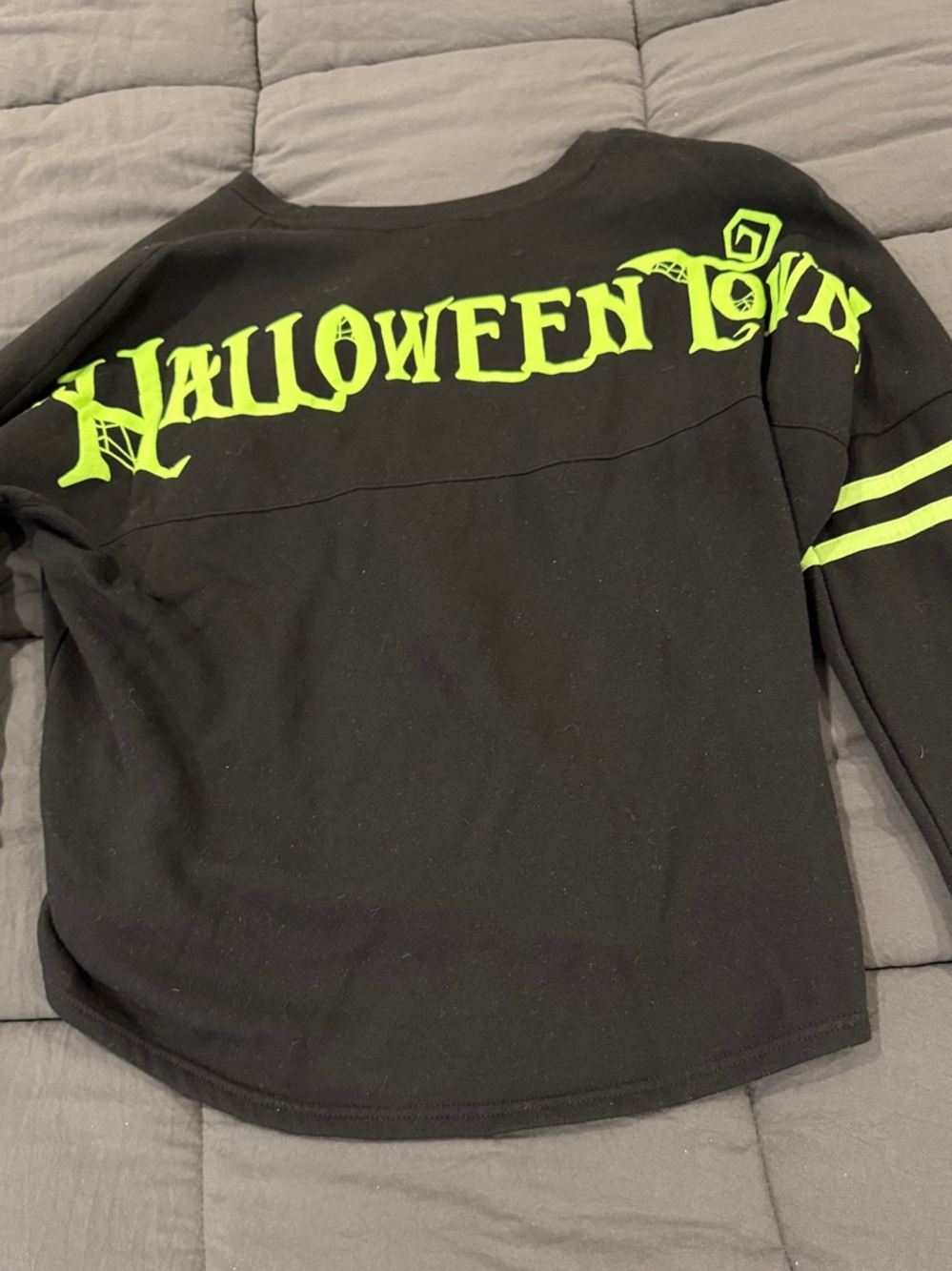 NBC Halloweentown Women's Long Sleeve Tee - Black with Neon Green